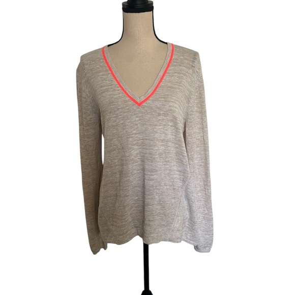 White + Warren Cotton & Linen Blend V Neck Sweater